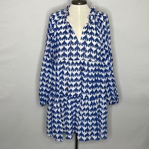 Oliphant Tiered Cotton Balloon Long Sleeve Dress - Size Medium